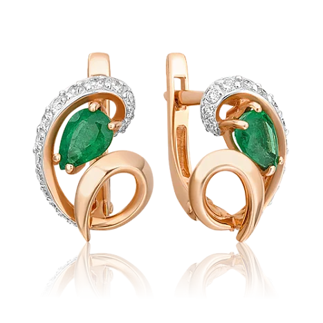 Серьги с английским замком из красного золота