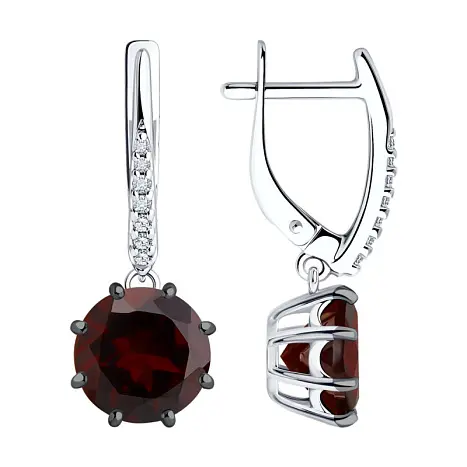 Серьги подвесные из серебра