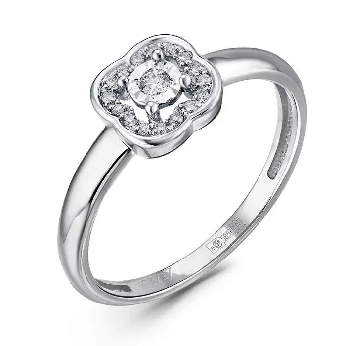 Кольцо декоративное из белого золота