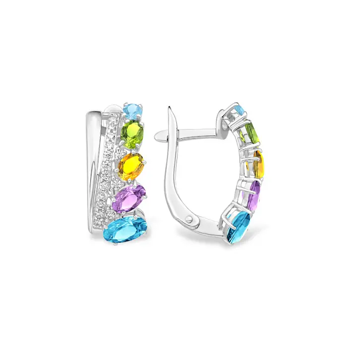 Серьги с английским замком из серебра