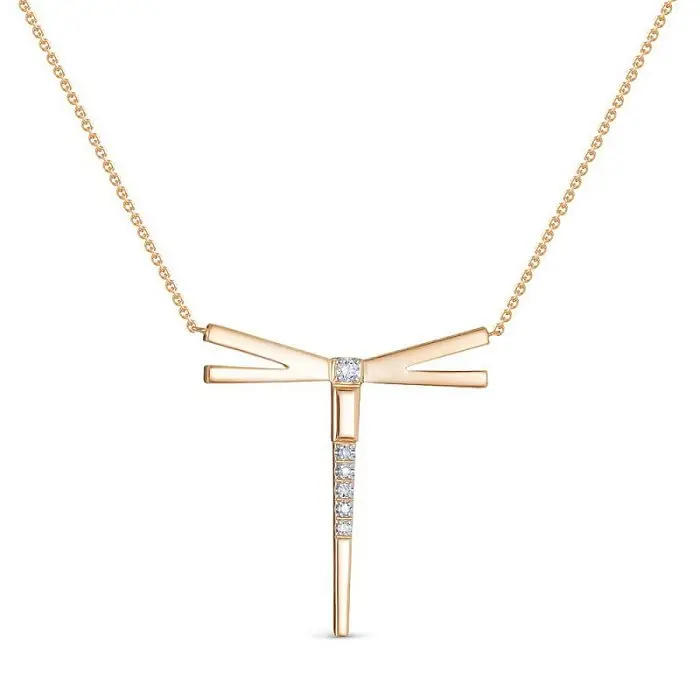 Цепь колье из красного золота