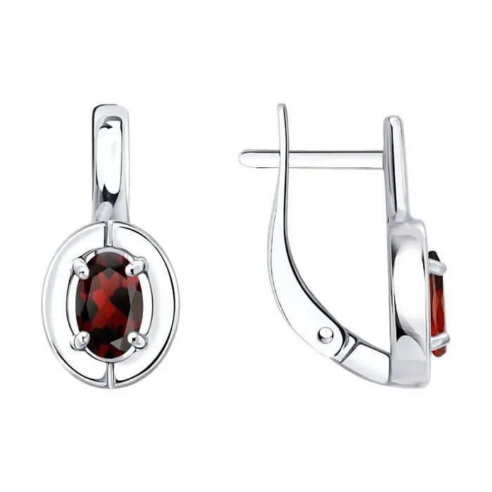 Серьги с английским замком из серебра