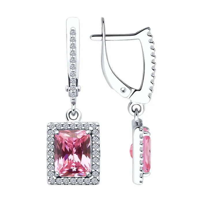 Серьги подвесные из серебра