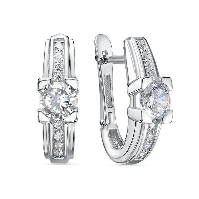 Серьги с английским замком из серебра