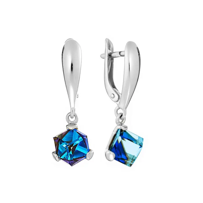 Серьги подвесные из серебра