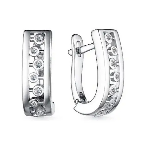 Серьги с английским замком из серебра