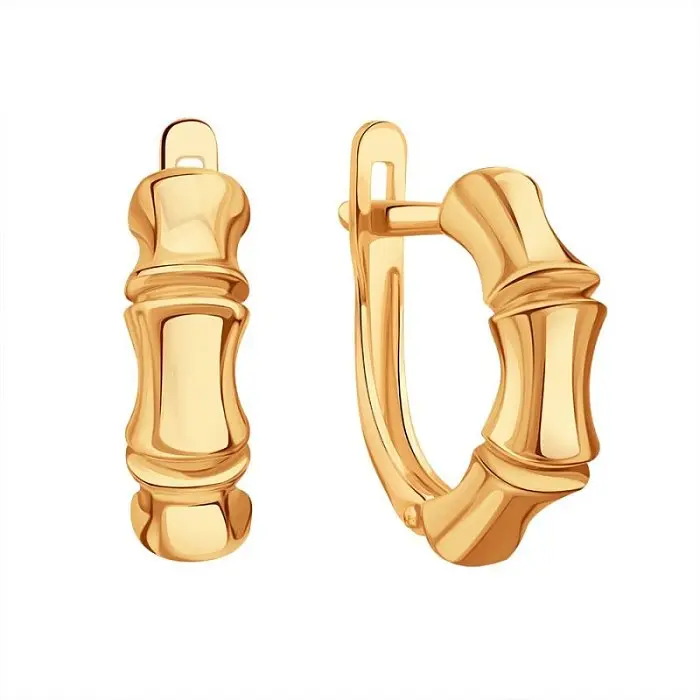 Серьги с английским замком из красного золота