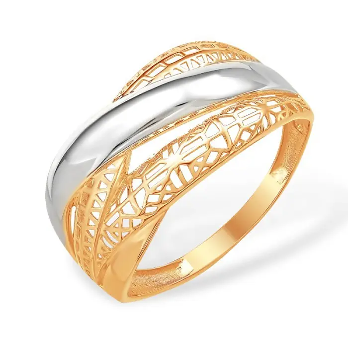Кольцо декоративное из комбинированного золота