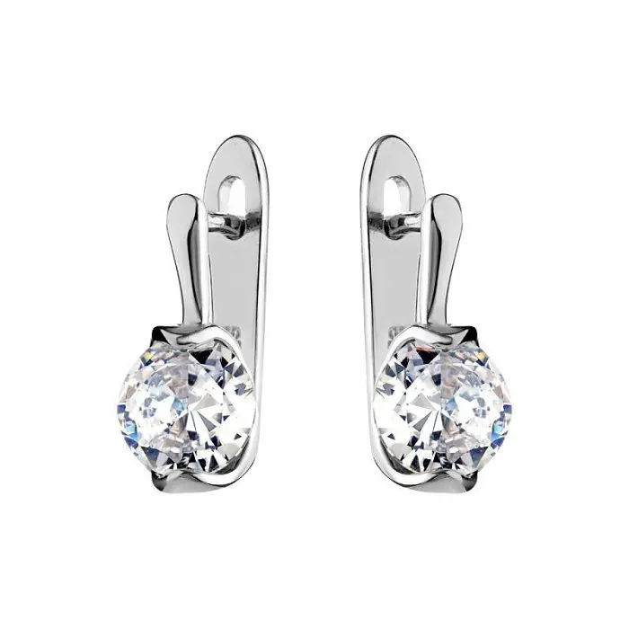 Серьги с английским замком из серебра