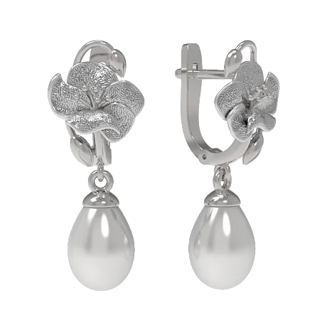 Серьги подвесные из серебра