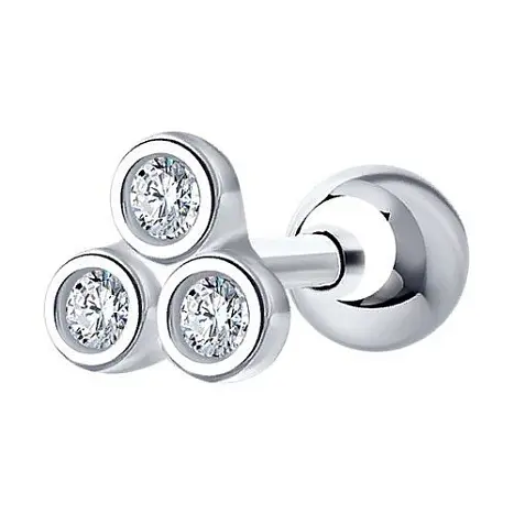 Серьги одиночные из серебра