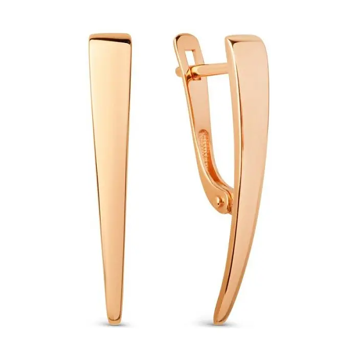 Серьги с английским замком из красного золота