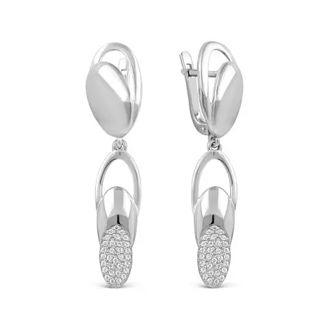 Серьги подвесные из серебра