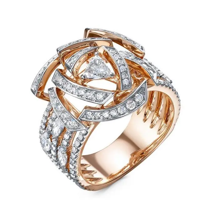 Кольцо декоративное из комбинированного золота Кольцо декоративное из комбинированного золота