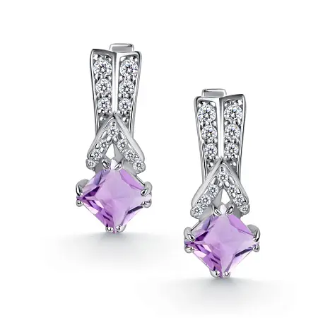 Серьги с английским замком из серебра