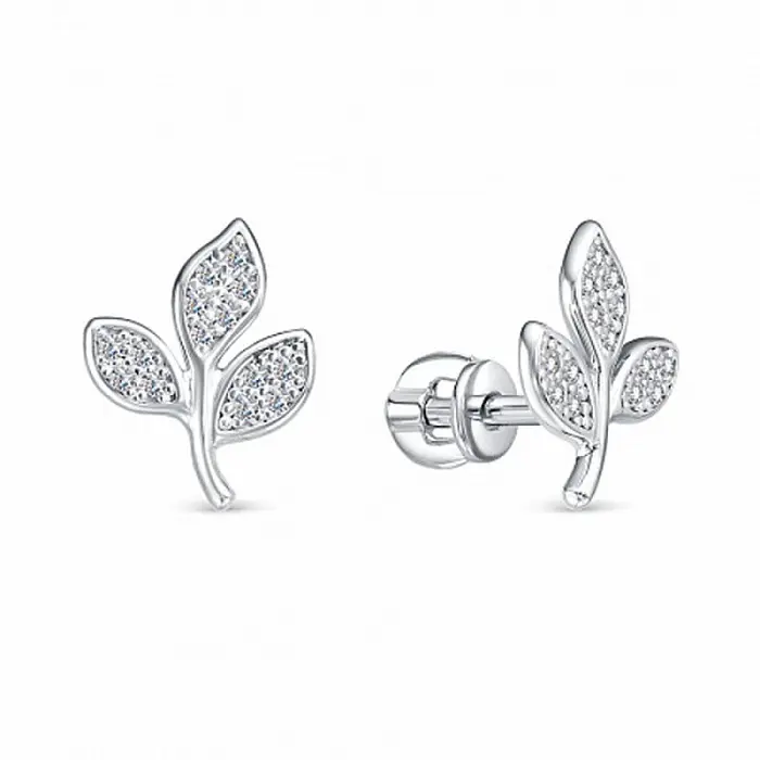 Серьги пуссеты из серебра