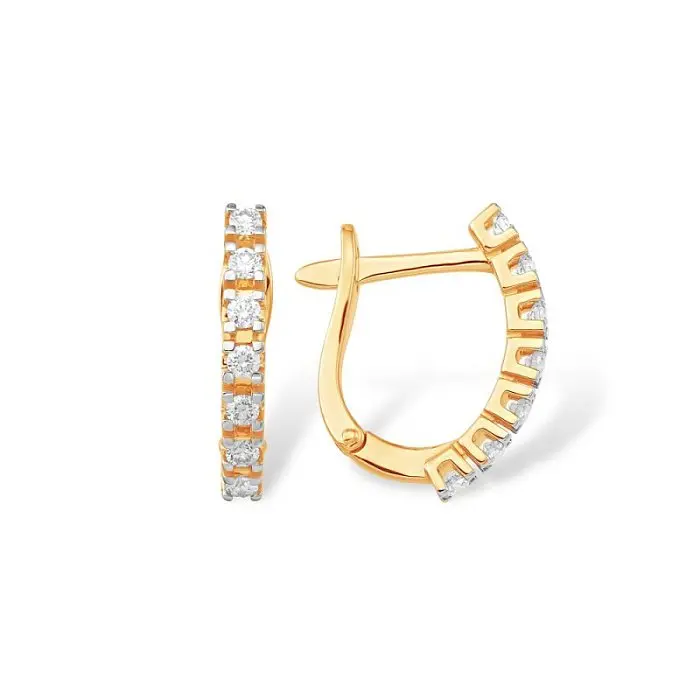 Серьги с английским замком из комбинированного золота