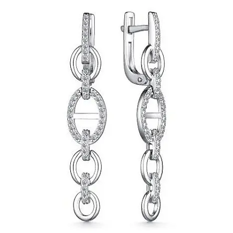 Серьги подвесные из серебра