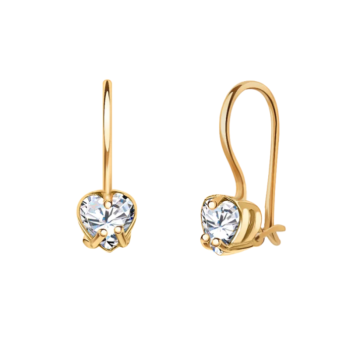 Серьги детские из красного золота