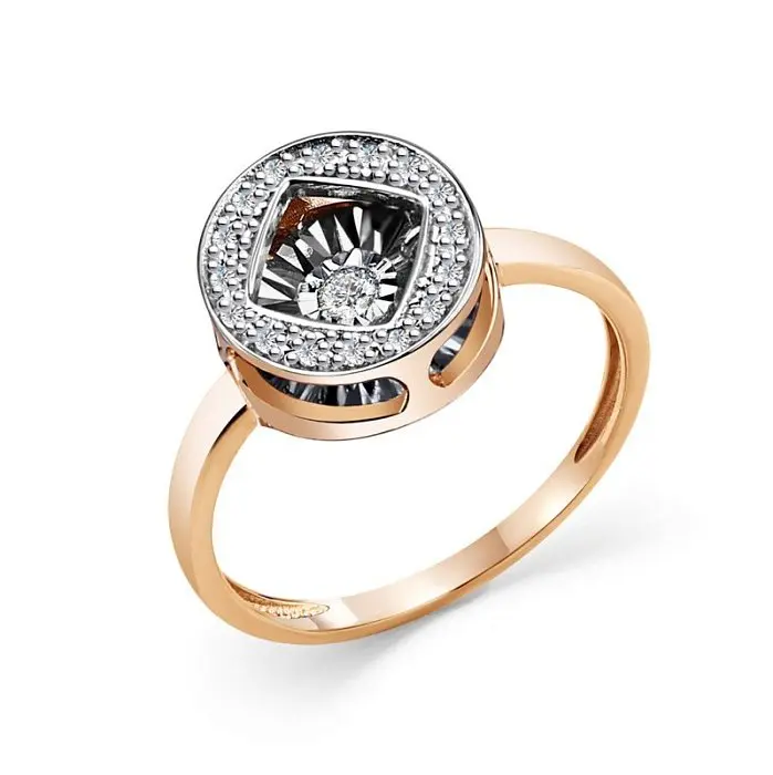 Кольцо декоративное из комбинированного золота