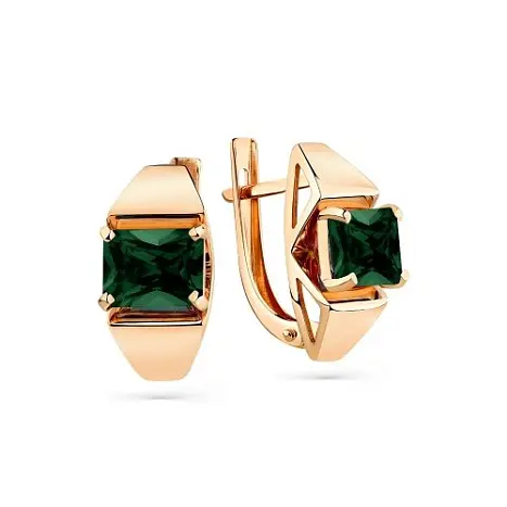 Серьги с английским замком из красного золота