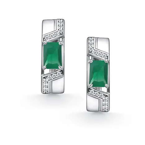 Серьги с английским замком из серебра