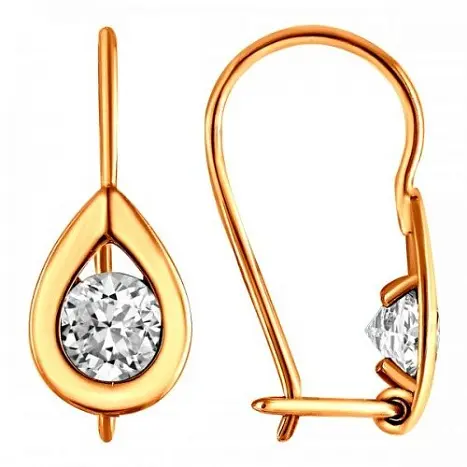 Серьги детские из красного золота