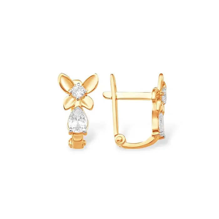 Серьги детские из красного золота