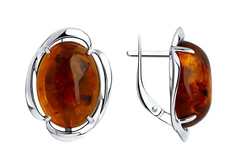 Серьги с английским замком из серебра