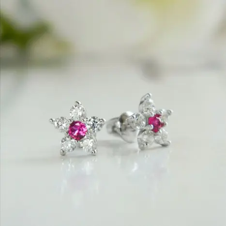 Серьги пуссеты из серебра