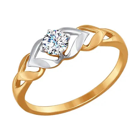 Кольцо декоративное из комбинированного золота