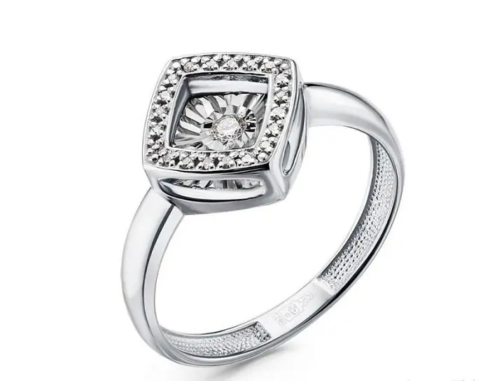 Кольцо декоративное из белого золота