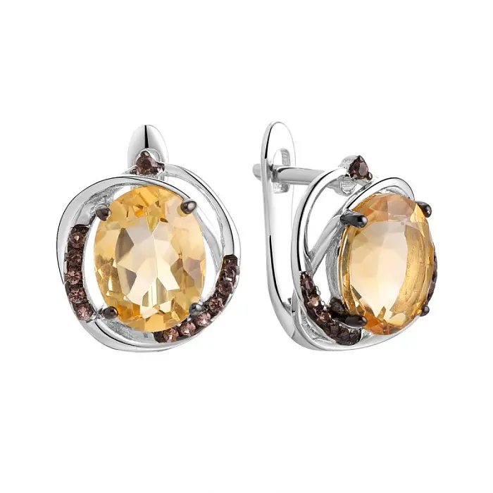 Серьги с английским замком из серебра