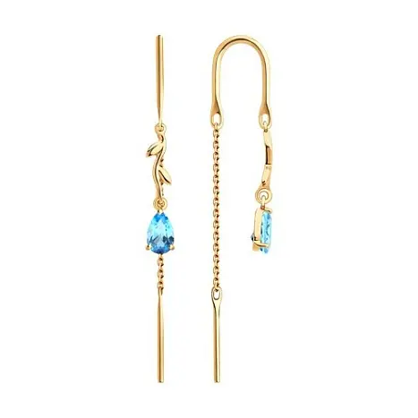 Серьги цепочки из красного золота