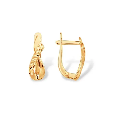 Серьги с английским замком из красного золота
