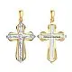 Подвеска крест из комбинированного золота
