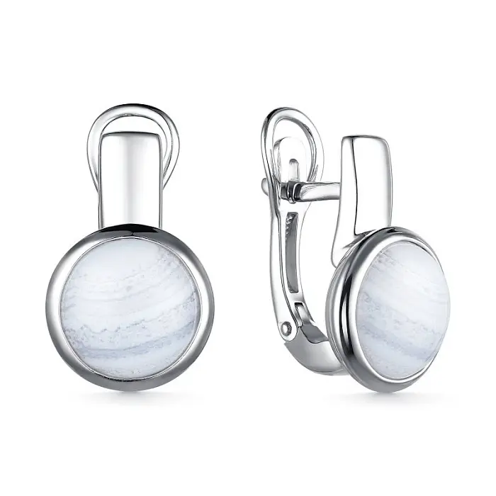 Серьги с английским замком из серебра