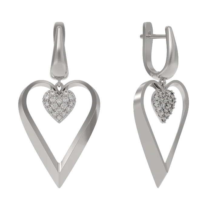 Серьги подвесные из серебра