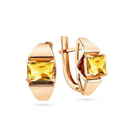 Серьги с английским замком из красного золота