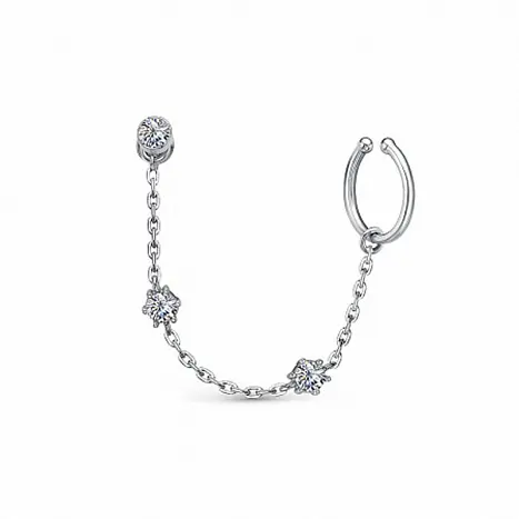 Серьги каффы из серебра