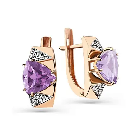 Серьги с английским замком из красного золота