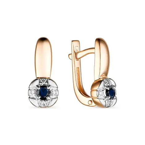 Серьги с английским замком из красного золота