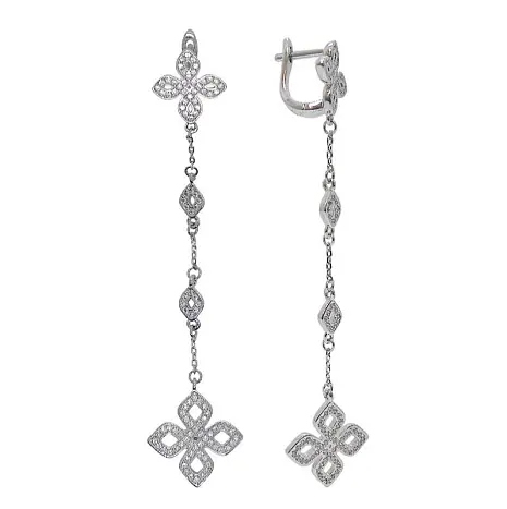 Серьги подвесные из серебра