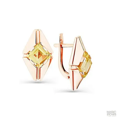 Серьги с английским замком из красного золота