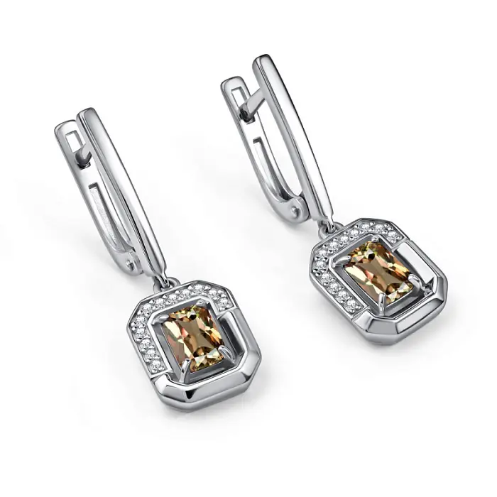 Серьги подвесные из серебра