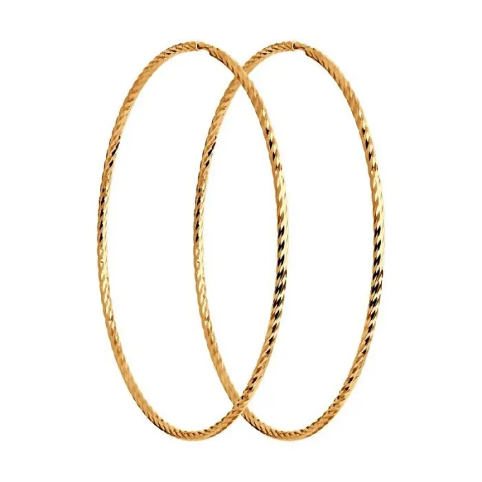 Серьги конго из красного золота