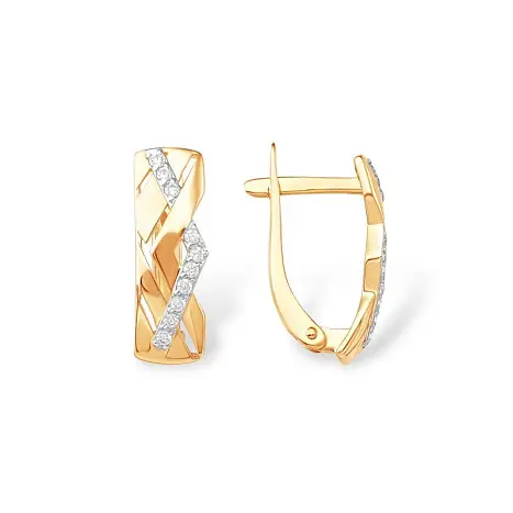 Серьги с английским замком из красного золота