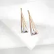 Серьги петельки из комбинированного золота