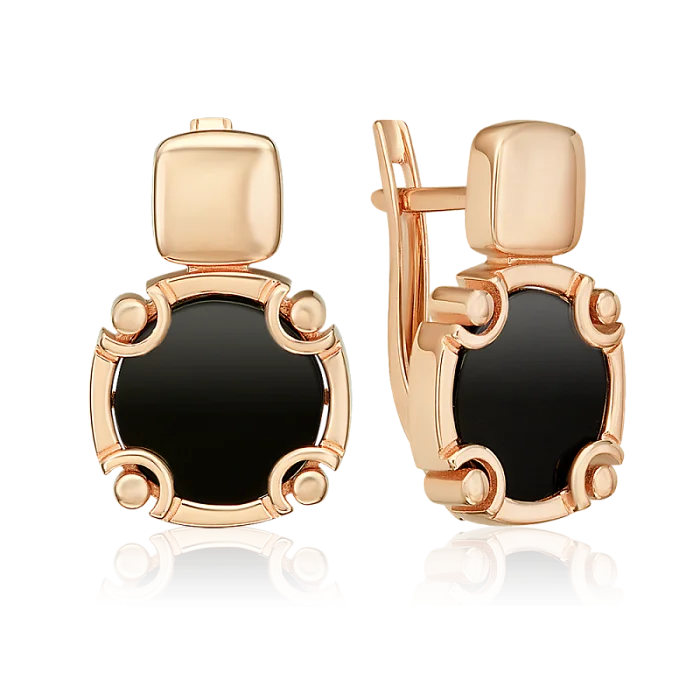 Серьги с английским замком из красного золота