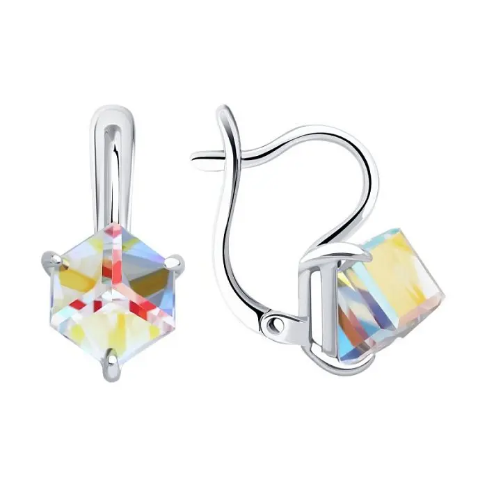 Серьги с английским замком из серебра